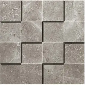 MOSAICO 3D GREY FLEURY MAT/RET