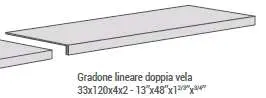 GRADONE LINEARE DOPPIA VELA CENERE NAT/RET