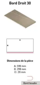 BORD BOUDIN DROIT 30 CREMA LUNA