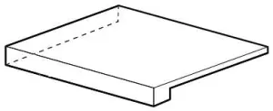 SCALINO ANGOLARE GAUCHE GREY MAT/RET