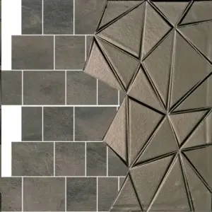 MOSAICO MURETTO/TRIANGOLI NERO/ACCIAIO