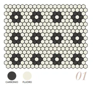 ESAGONO 5X5 DECORI 01 CARBONIO + FLUORO
