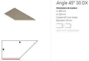 ANGLE 45 30 DX BORD DROIT HAVANA