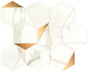 CALACATTA PRESTIGIO GOLD HEX SHINY