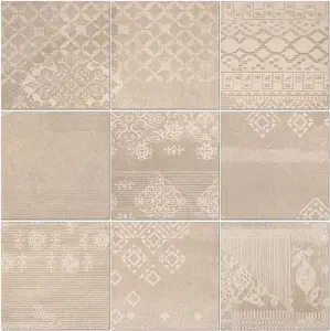 DECORO PATCHWORK TAUPE LINEN NAT/RET